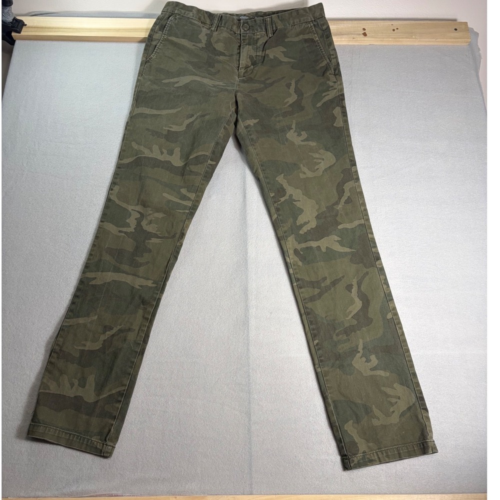 Old Navy Ultimate Slim Camo Pants Mens 34x36 Green Camouflage Chino Trousers0021